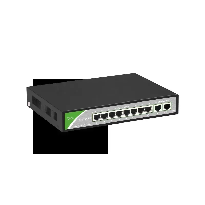 10-Port Gigabit PoE Power and Transmission Digital Driver Switch