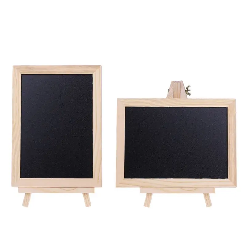 Wood Tabletop Chalkboard Double Sided Blackboard Message Board Children Kids Toy