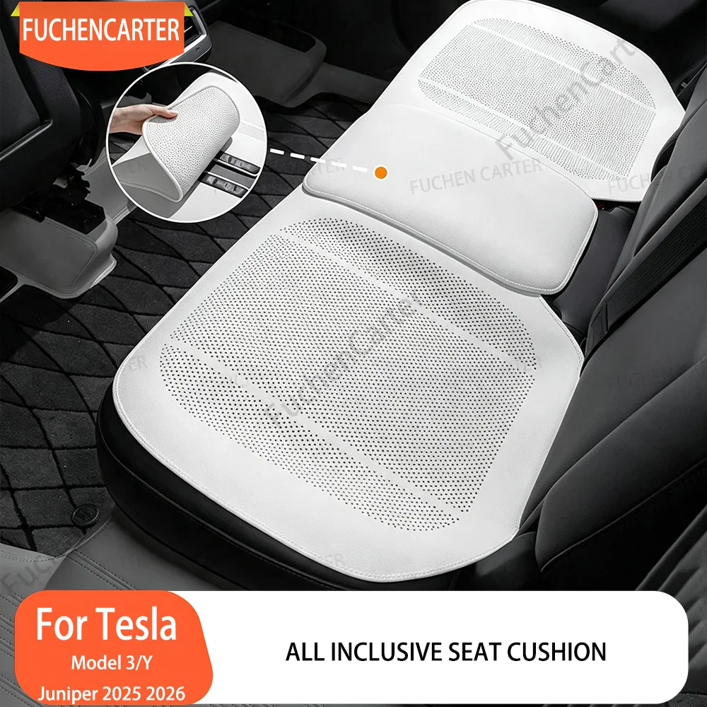 Full Coverage Car Seat Cushion for Tesla New Model 3 / Y Breathable Cooling Seat Pads All Seasons Universal Comfort Seat Covers