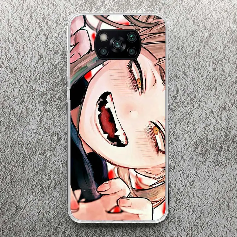 Himiko Toga Waifu Anime MHA Phone Case For Xiaomi Poco X3 Nfc X5 X6 Pro F6 F5 F4 M5S X4 GT M4 M3 F3 F2 F1 Soft Cover Silicone Sh