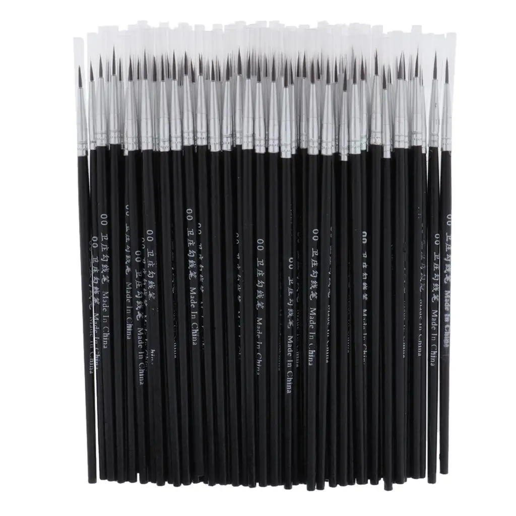 Artists Painting Brushes Nylon Round Handle Paint Tools for Miniature Craft and Art Projects