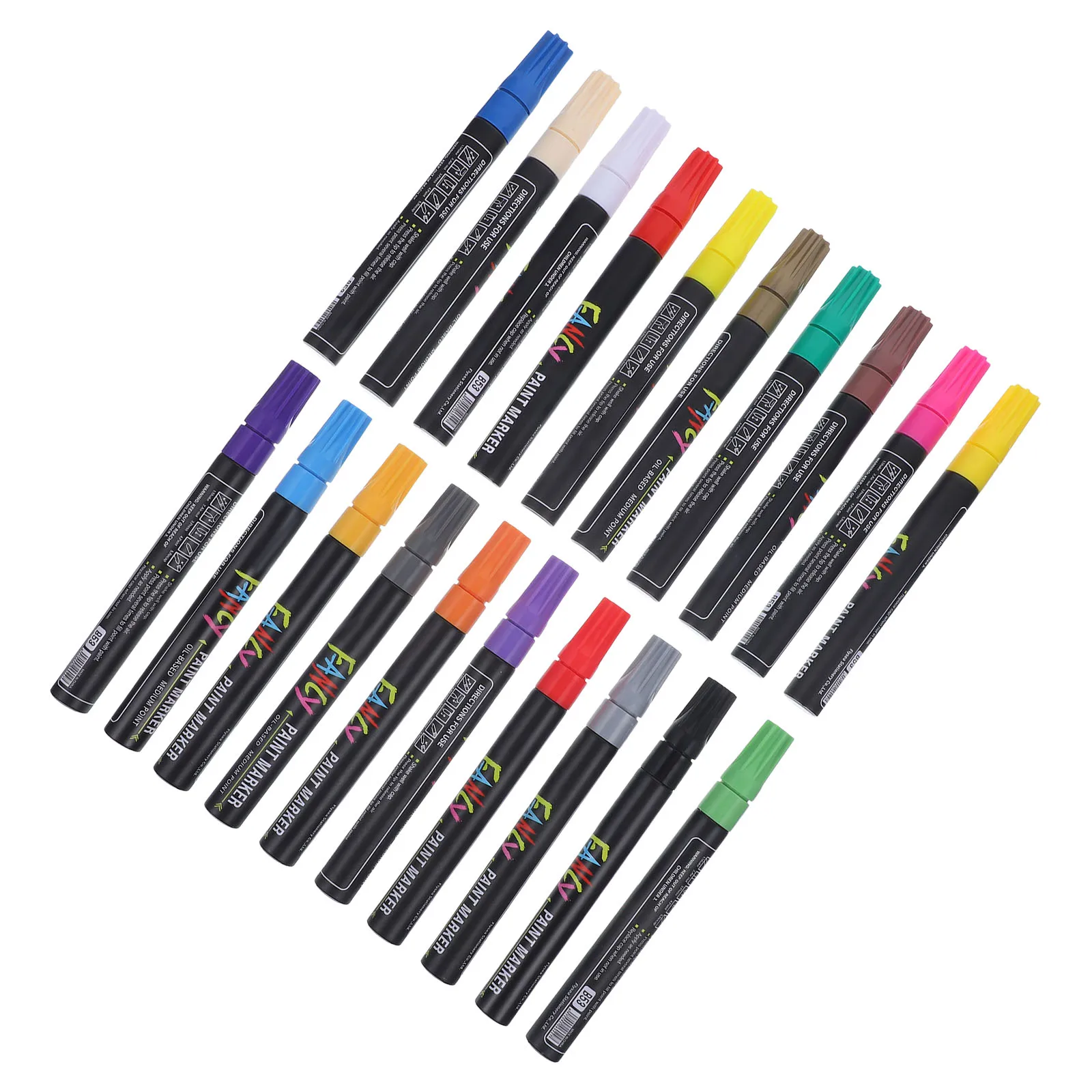 

20pcs Oil Based Paint Markers Art Markers Brush Tip Vibrant Long Lasting Durable Non Toxic Writing Smooth Canvas Wood Glass