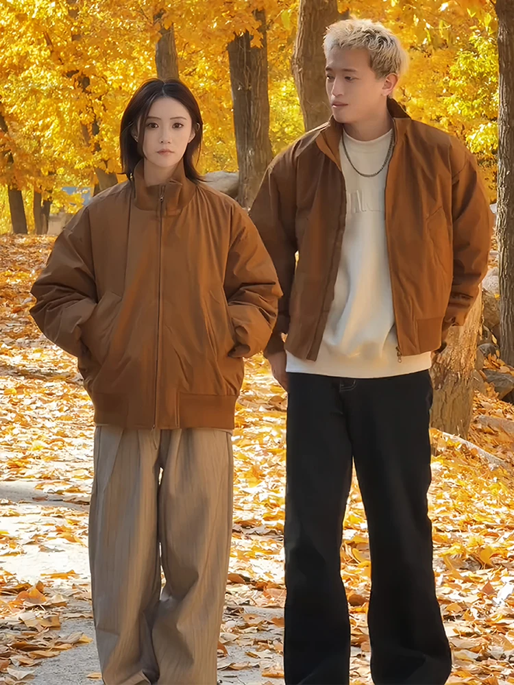 

Cé Brown American Sle ort Thiened down Cotton Jaet Men's Winter Outerwear Cleanfit Pilot Cotton Vest Zipper Closure...