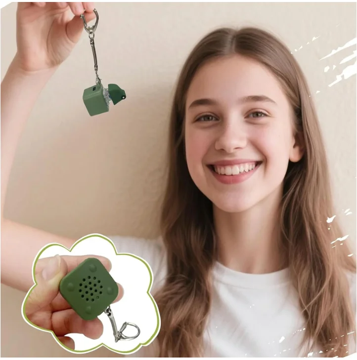 Frog Croaking Fidget Toy Keychain With Colorful Lights Rechargeable Stress Reliever Anxiety Sensory Fun Animal Sound Button Toy