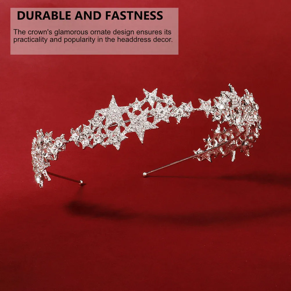 

1 шт. Блестящая украшенная кристаллами корона-диадема для волос, свадебный головной убор, шикарный аксессуар для женщин