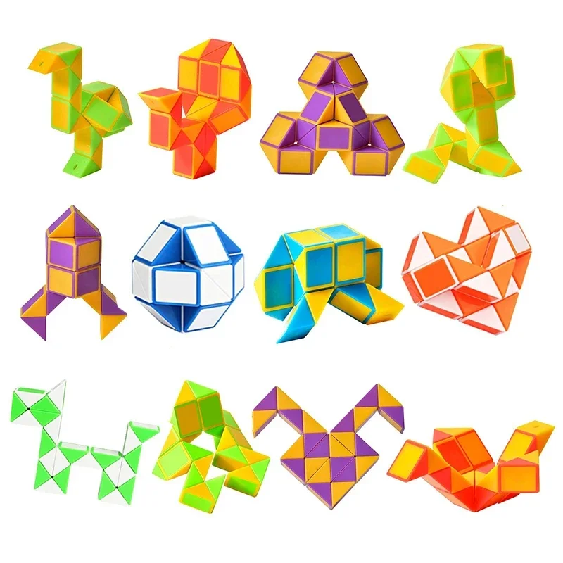 12/30 sztuk Puzzle składane wąż linijka Puzzle Cube zabawki edukacyjne dla dzieci upominki na przyjęcie urodzinowe Goodie wypełniacz do toreb szkolna nagroda