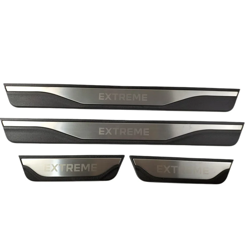 4PCS ABS Stainless Steel Auto Door Sill Pedal Scuff Plate Cover For 2020-2024 Dacia Duster Extreme Spring Car Accessories