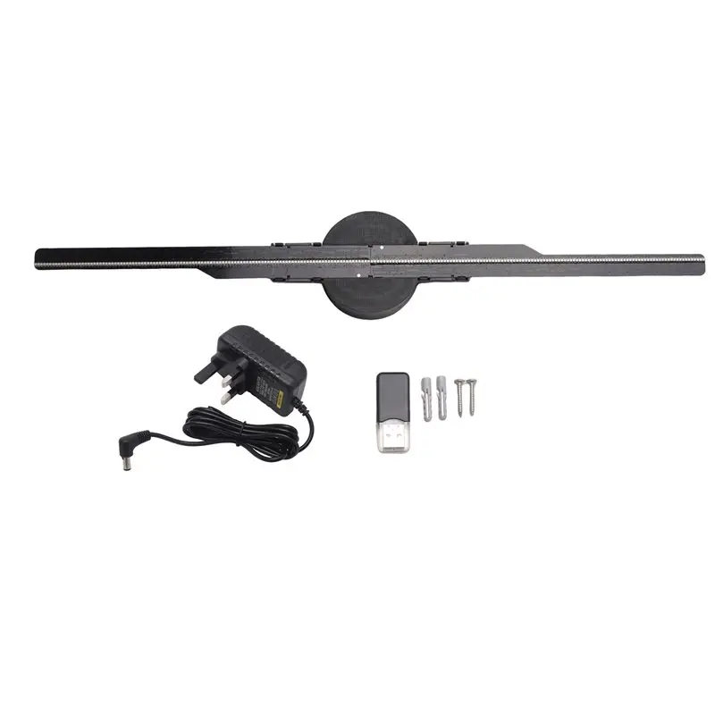 

Wi-Fi 3D-голографический проектор-вентилятор с разрешением 2000x224, 224 светодиодами, безрамочные изображения для бизнес-рекламы, британский штекер - A68E