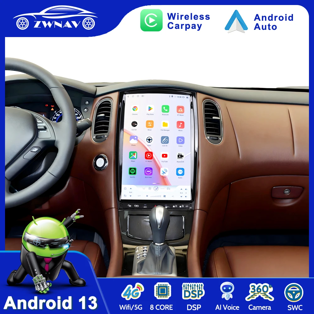 

14.5" Car Radio For Infiniti QX50 2013-2016 EX25 E35 E37 EX30D 2008-2013 Android Multimedia Player Carplay GPS Navigation DSP BT