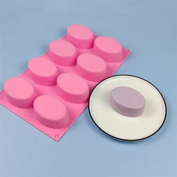 8 Cavity Silicone Soap Molds Oval Shape DIY Soap-making Supplies Handmade Chocolate Cake Mould Soap Making Tools Birthday Gifts