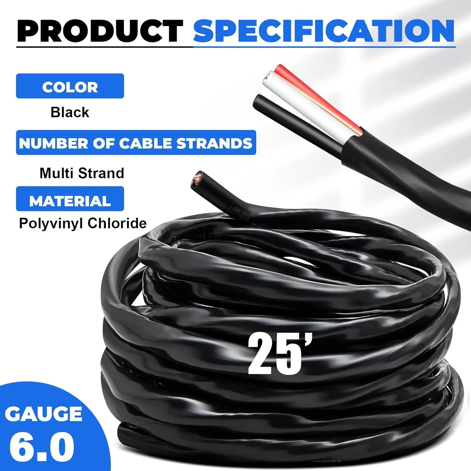 3 conductor wire with grounded, PVC non-metallic sheathed cable for indoor lighting wiring projects in residential home garages