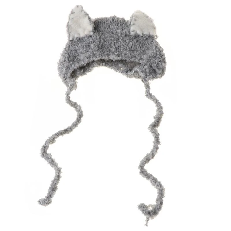 

J15U реквизит для фотосъемки новорожденных, вязаная шапка-ушанка для детских фотографий, плюсы