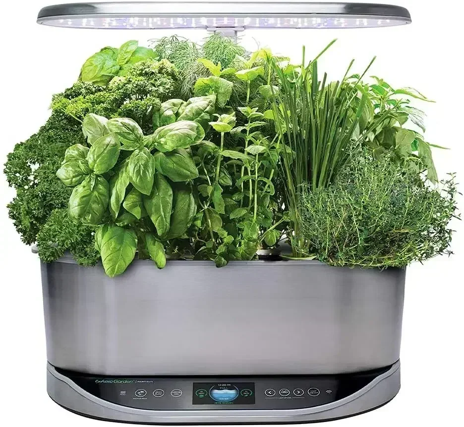 

AeroGarden Bounty Elite - Indoor Garden with LED Grow Light, WiFi and Alexa Compatible, Stainless Steel USA