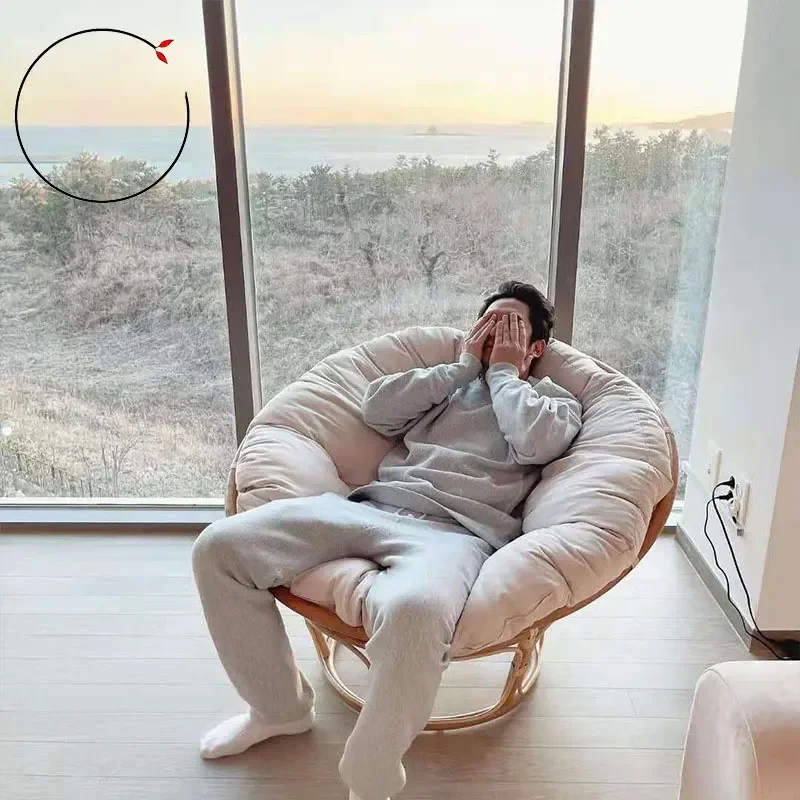 وسادة مستديرة من الخيزران الهندي للكرسي الخارجي ، أرجوحة ، مقعد سلة معلق ، وسادة كرسي بيضة ناعمة سميكة ، وسادة بذراعين للحديقة ، وسادة للفناء