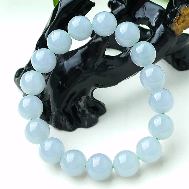 

Myanmar Natural a Women's Bracelet Bead Ice-like round Beads Jade 17 49.08G