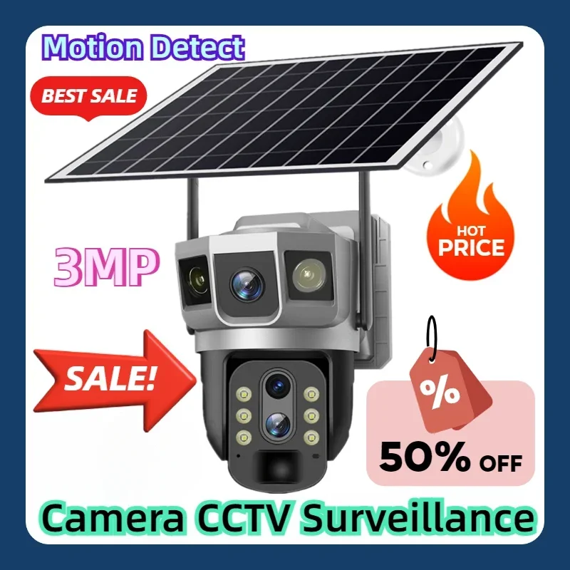 

Outdoor Waterproof Monitor 10X Digital Zoom PIR Motion Detect Night Vision 3MP Solar 4G IP Camera CCTV Surveillance EU