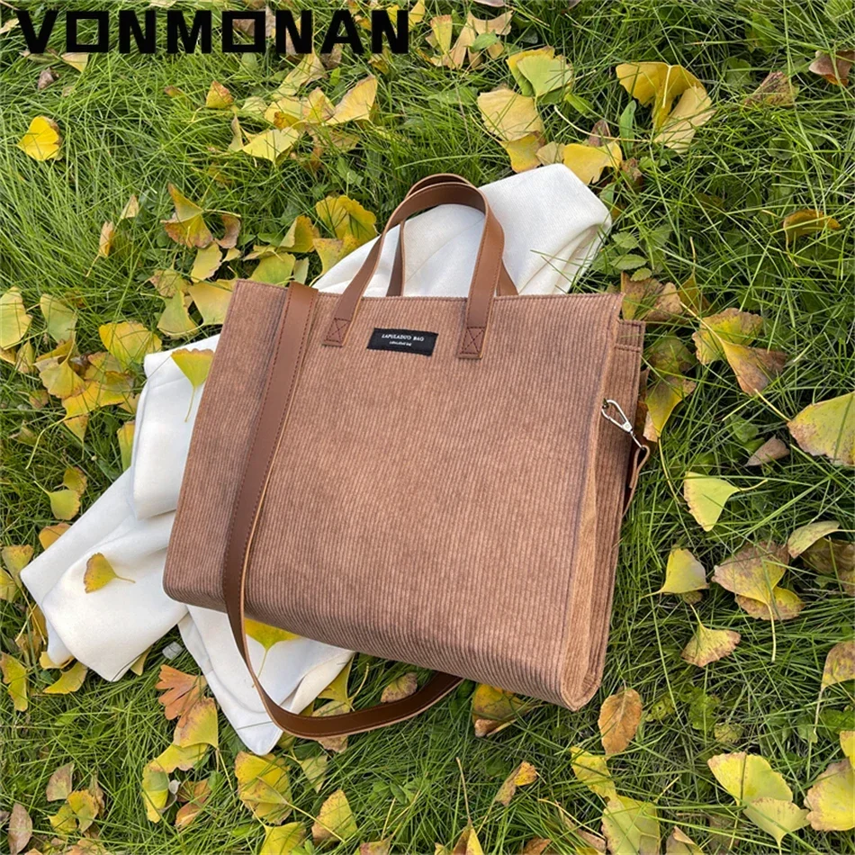 Frauen Vintage Cord Handtasche Geldbörsen Luxus Designer Schulter Crossbody Messenger Tragetaschen Große Kapazität Branded Shopper Neue