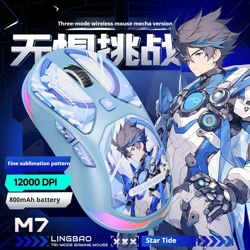 

M7 Personalized Wireless Gaming Mouse Paw3311 Sensors Lightweight Design Anime Theme Appearance Laptop Office Compatible Mouse