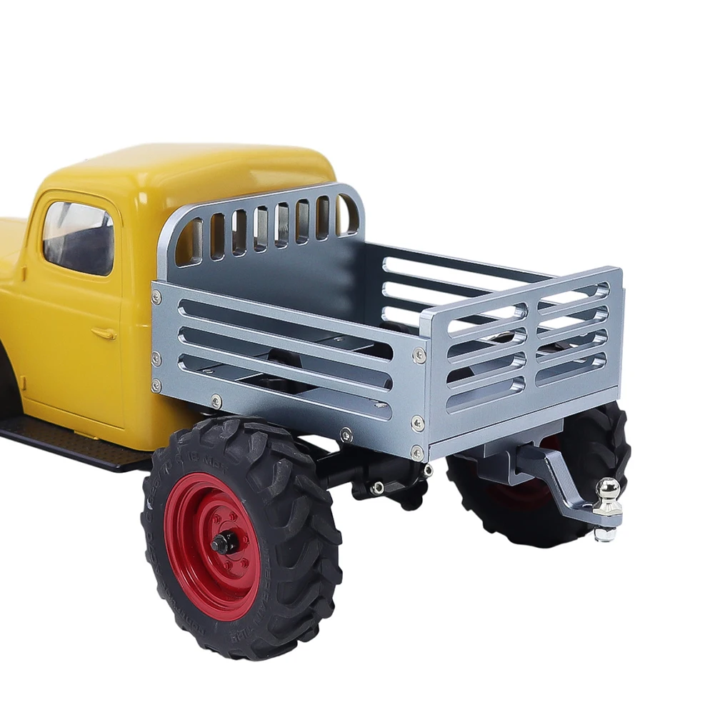 Metal Detachable Rear Bucket Carriage Trailer With Hitch For 1/24 RC Craweler FMS FCX-24 POWER WAGON Xiaoqi Upgrade Parts