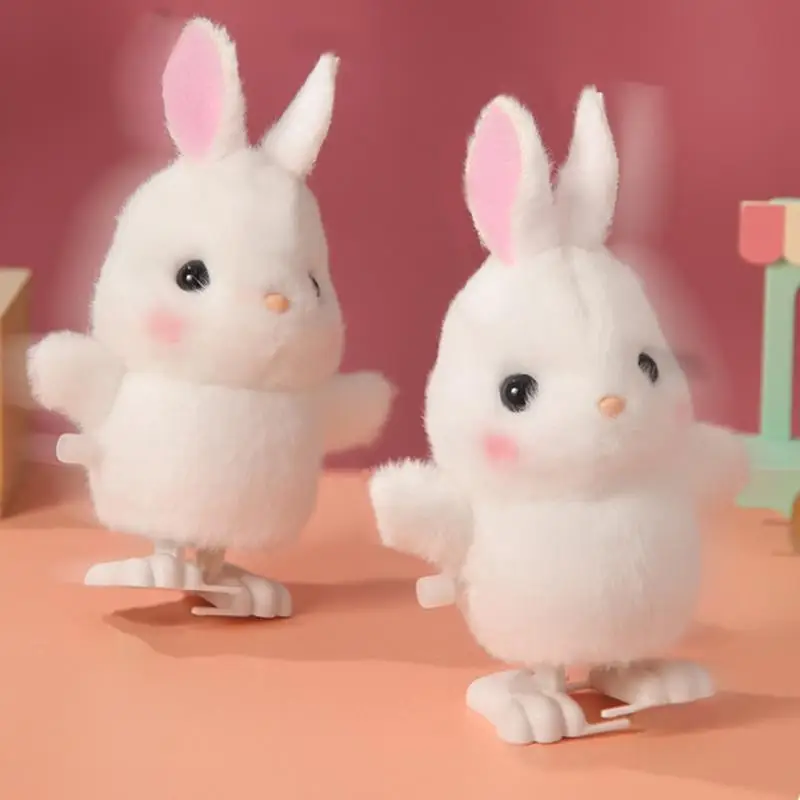 Brinquedos de corda animais de pelúcia andando brinquedo de corda para crianças brinquedo interativo de pelúcia coelho urso andando relógio