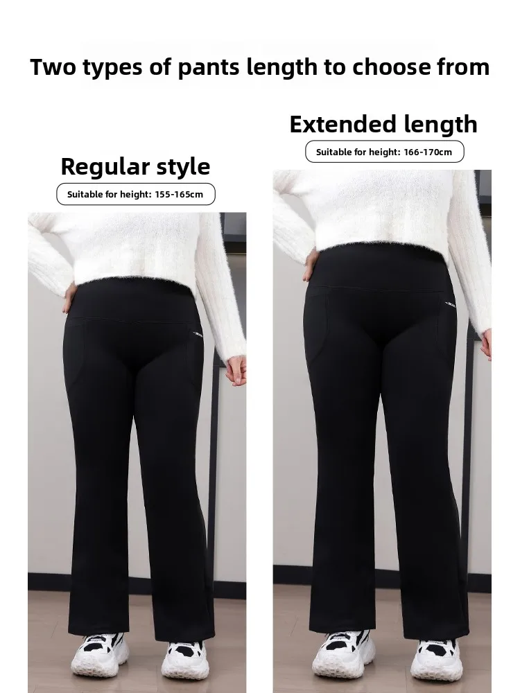 Pantaloni arca foderati in Fce taglie forti Pantaloni da yoga per abbigliamento da esterno da donna Pantaloni lunghi caldi invernali a vita alta in nylon misto spandex