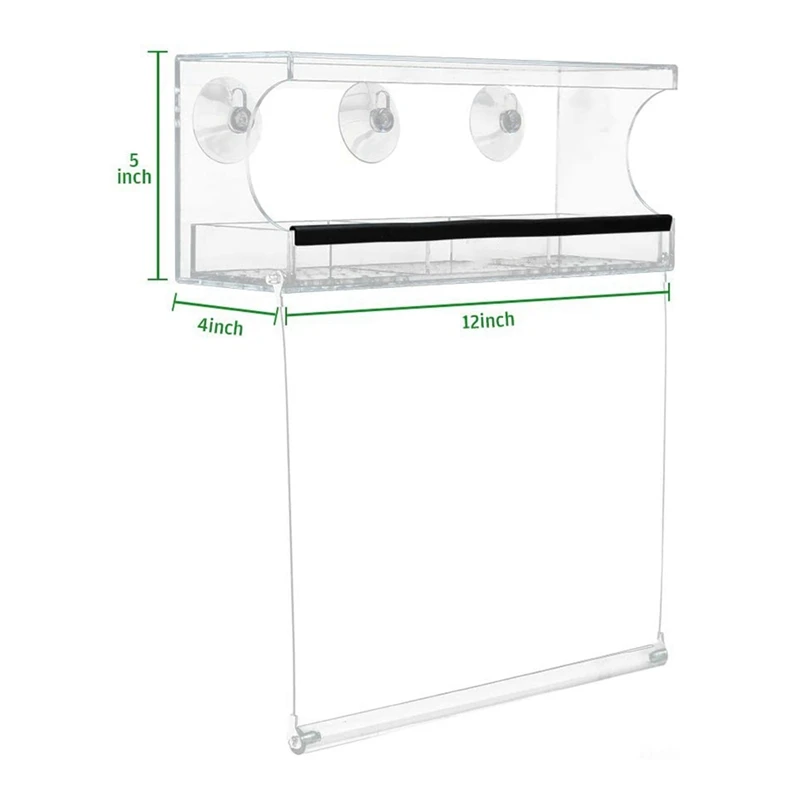 Window Bird Feeder Removable Seed Tray With Strong Suction Cups Drainage Holes For Up-Close Indoor Bird Watching Gifts