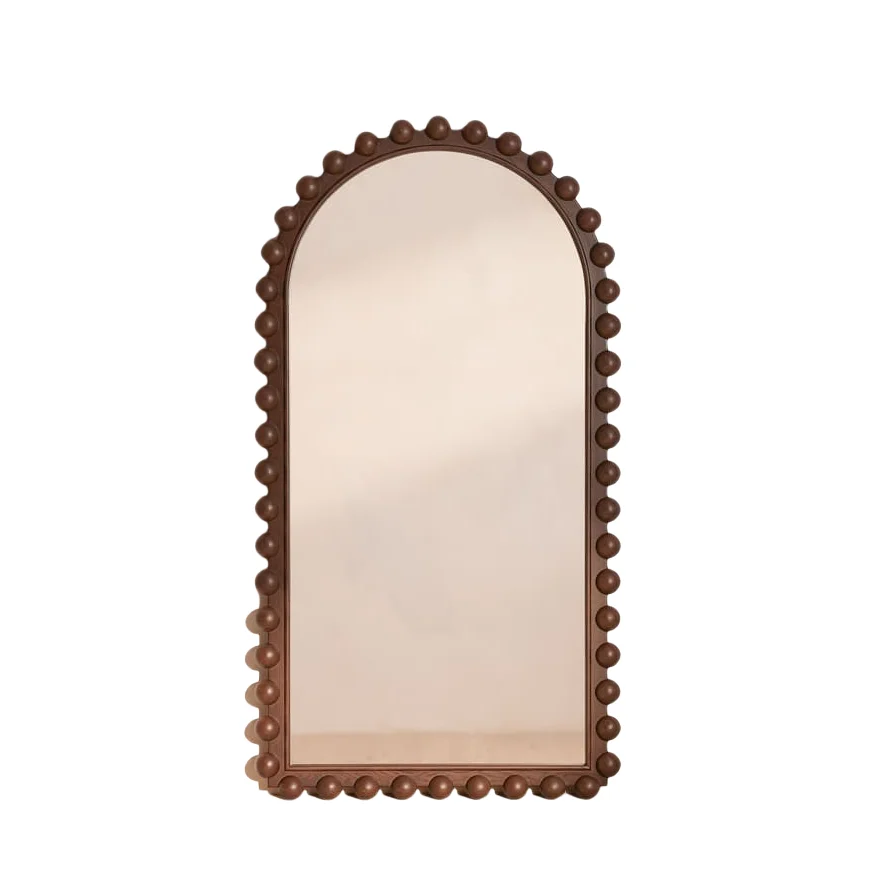 #French Retro Living Room Accent Decorative Wood Frame Rectangle Floor Mirror Makeup Dressing Table Wall Mirror Set for Bathroom