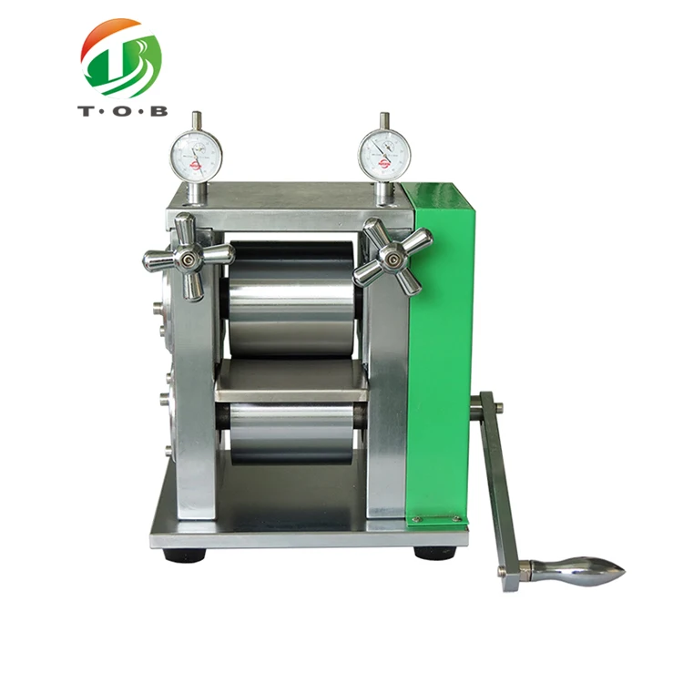 TOB Small Lab Manual Sheet Metal Rolling Roller Machine For Lithium Battery Electrode