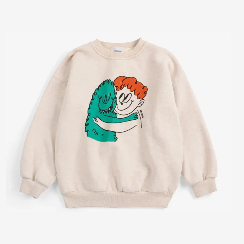 2026 Autumn/Winter New Style BC Children's Cartoon Soft Fleece Pullover Sweater Boys and Girls Printed Sweater