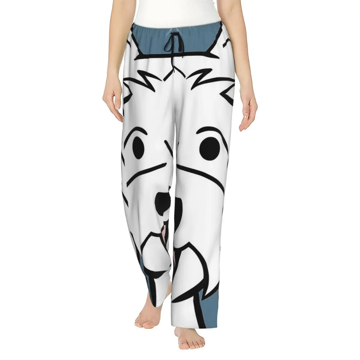 

Пользовательские западный хайленд-терьер - Westies - Westie Dogs - синие женские пижамные штаны, одежда для сна для отдыха и сна, низ с карманами