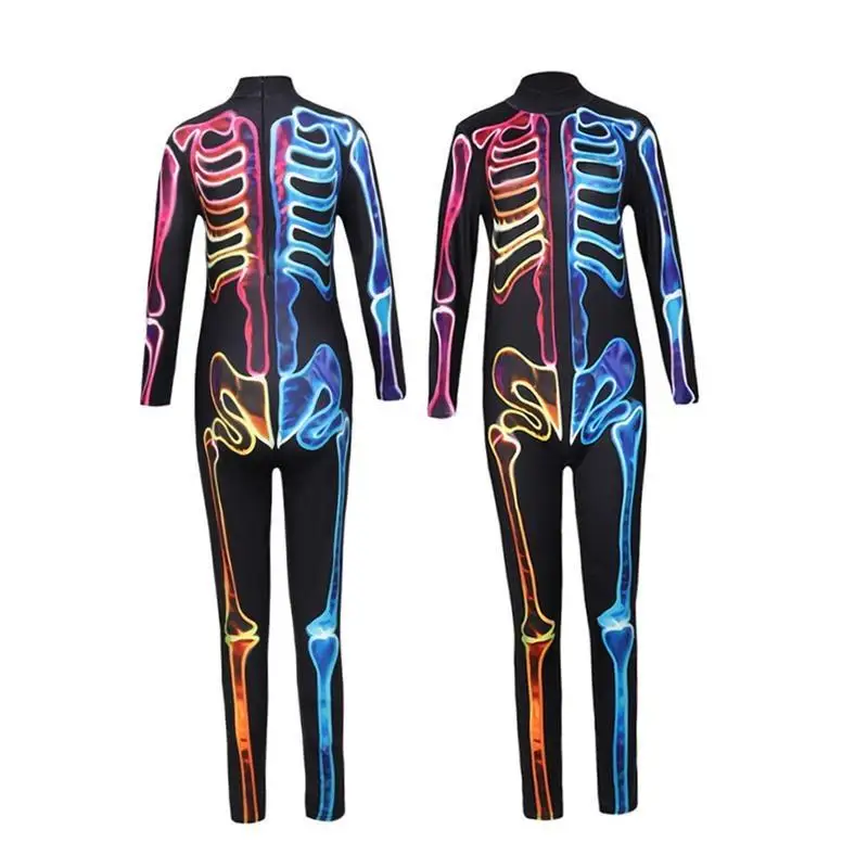 أزياء الهالوين التنكرية للهيكل العظمي للنساء، ملابس أداء المسرح العرقي التقليدي، ملابس هيكل عظمي للمساحة #3