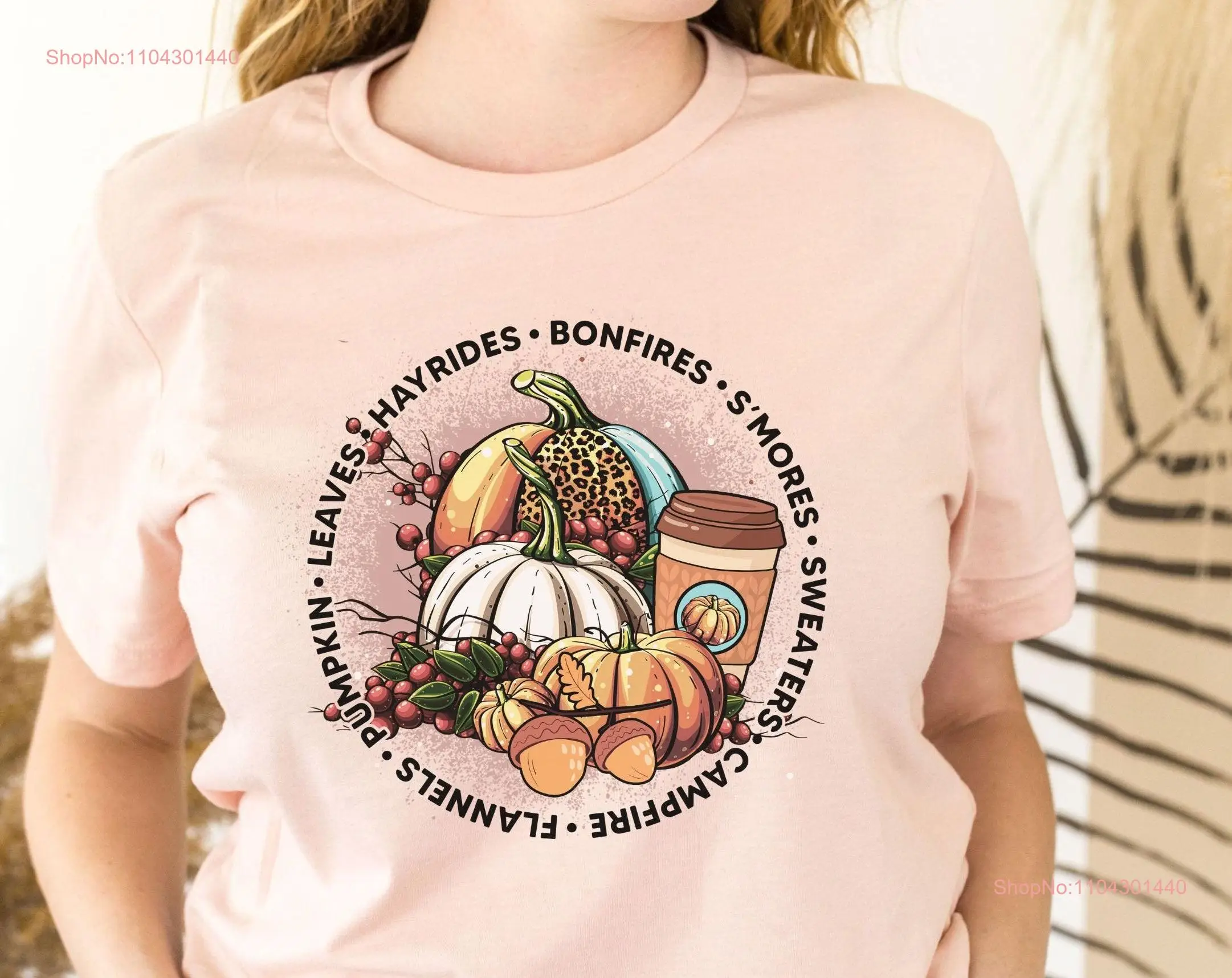 Fall shirts Autumn Season shirt graphic pumpkin coffee womens bonfires hayrides crewneck long or short sleeves