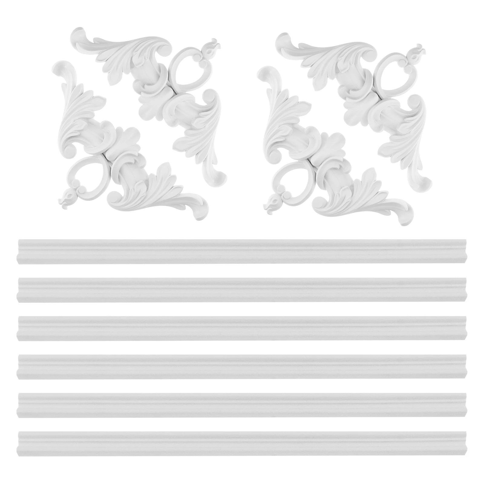 10 pcs PU Wing Trim French Style Wall Trim Moldings Set for Walls, Doorways, or Furniture Corners