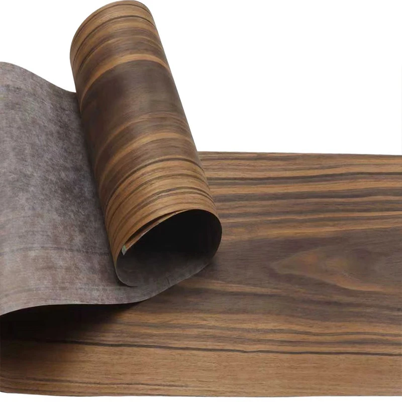 แผ่นไม้วีเนียร์วิศวกรรม - ลายไม้โรสวูดรมควัน ประมาณ ความหนา 0.25 มม. ขนาดประมาณ 30×250ซม.