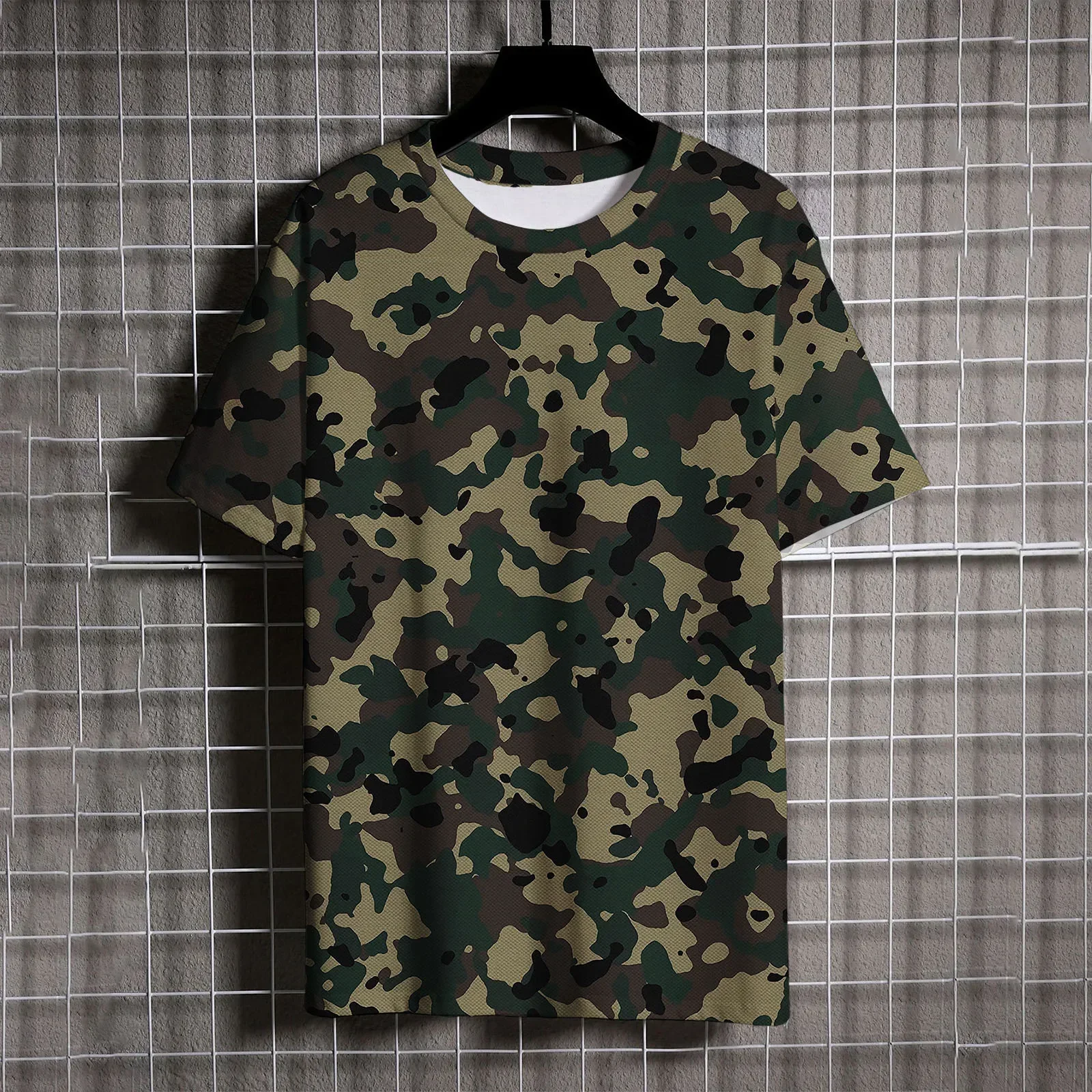 Men\'s Large Size Short Sleeves Oversized -shir T Shirt Men Fashionable and Personalized Abstract Print Luxury Brand Short Sleeve