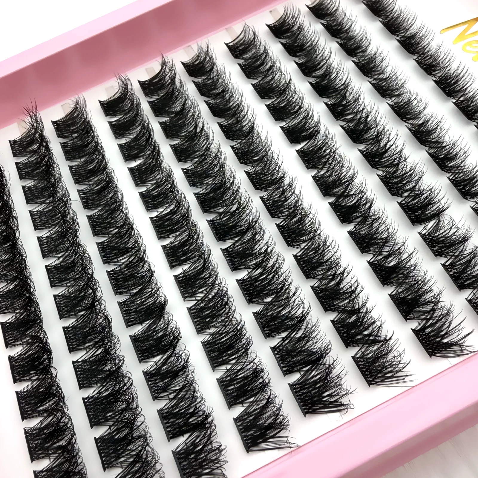 Wimperncluster, 120 Stück, Cluster-Wimpern, 8–16 mm, einzelne Wimpernverlängerungen, natürlicher Look, Wimpern, D-Locken, flauschige Cluster-DIY-Wimpern – Detail 6