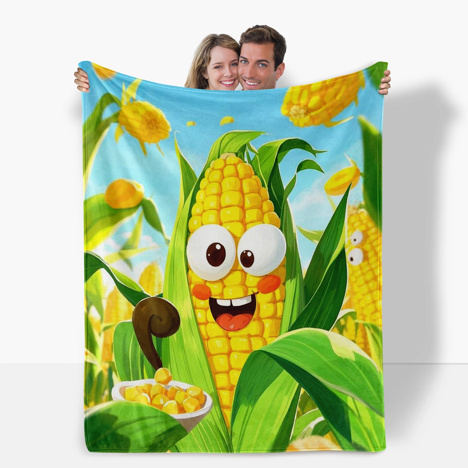 Elegant Cartoon Anthropomorphic Blanket Merging Modern Styles With Corn Themes As A Meaningful Gift