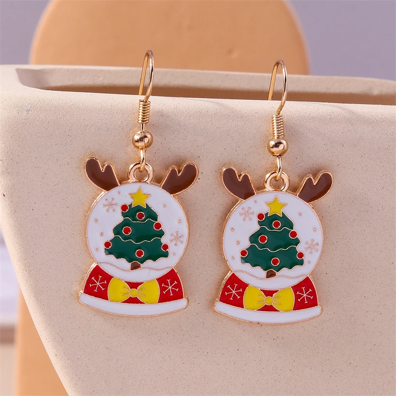 Mode handgemachte gestrickte Weihnachtsmütze Tropfen Ohrringe für Frauen Mädchen Neujahr Party Urlaub Schmuck Dekoration – Detail 14