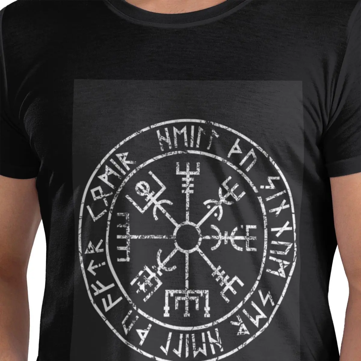 

Мужская футболка Vegvisir Viking, хлопковые футболки большого размера, мужские футболки с коротким круглым вырезом, летняя одежда, топы, S-6XL