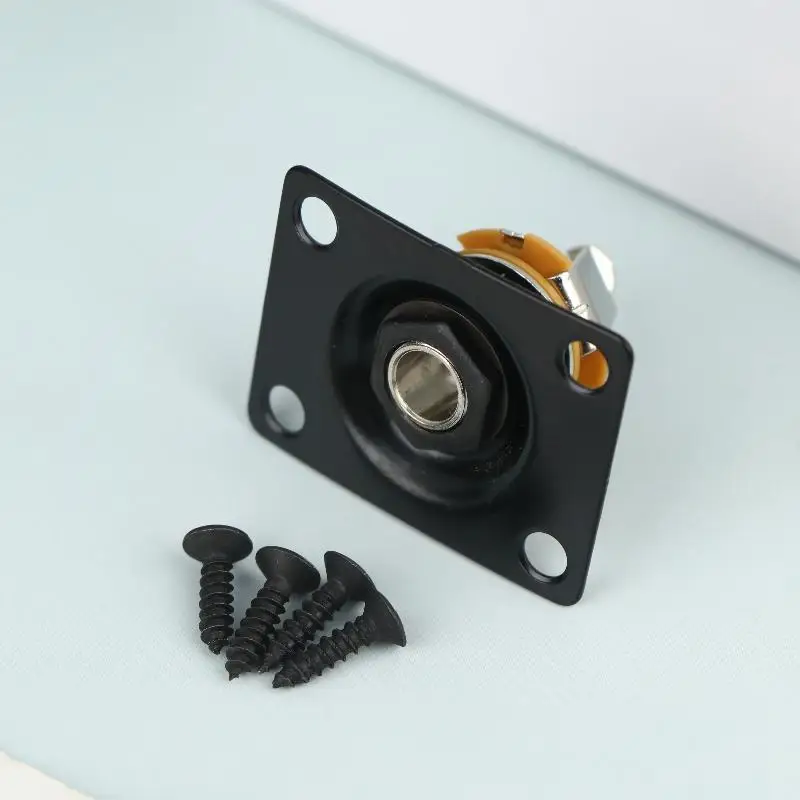 Guitar Output Jack Plate Square Shape Metal Compact Guitar Jack Socket Plate Guitar Electric Guitar Jack Output Plate