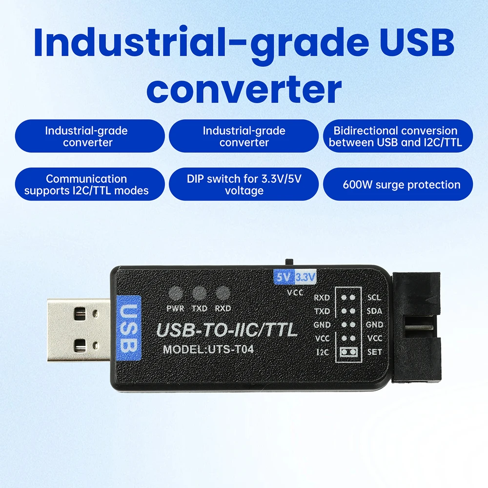 USB إلى IC2 IIC/TTL المنفذ التسلسلي UART 2-in-1 وحدة الاتصالات CH341T المنفذ التسلسلي وامض تنزيل مع 2 4P دوبونت كابلات
