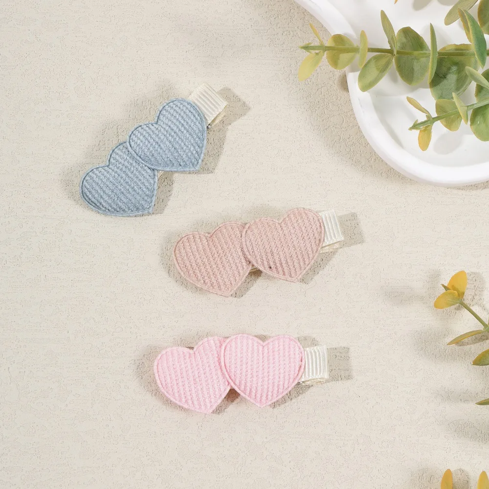 80 قطعة/الوحدة، مشابك شعر من نسيج سروال قصير على شكل قلب لطيف لإكسسوارات شعر الفتيات الصغيرات #5