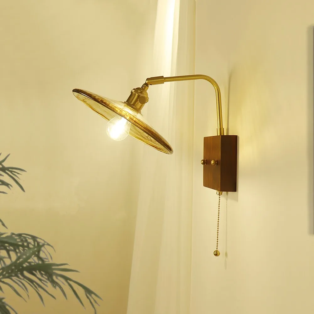 Lampu dinding kaca, proyek hotel ruang makan lampu teras Modern untuk tangga, lampu dinding