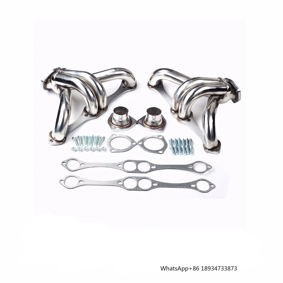 Exhaust Pipe for CHEVY SBC HUGGER SHORTY T304 RACE HEADER Fits V8 Engines From Standard Exhaust Pattern 283, 305, 327, 350, 400