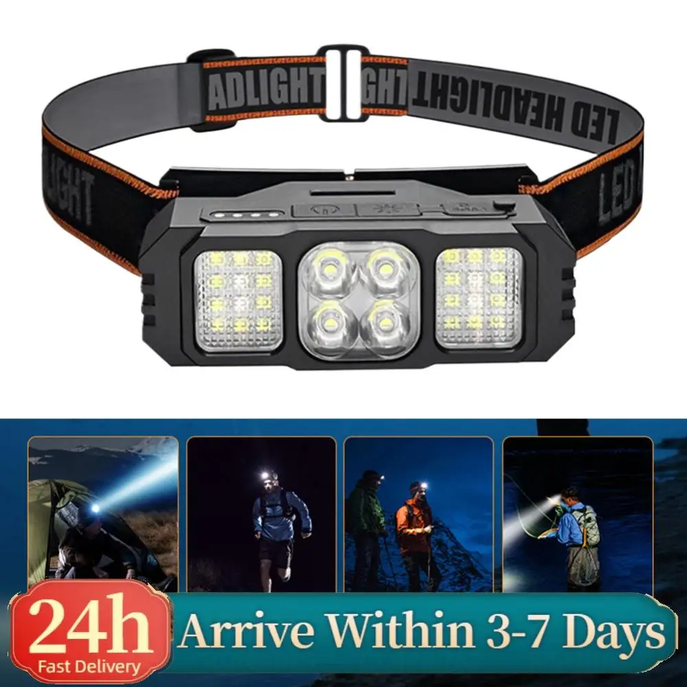 

LED Headlamp Rechargeable Headlight Waterproof Head Lamp for Outdoor Hunting Hiking Camping Gear