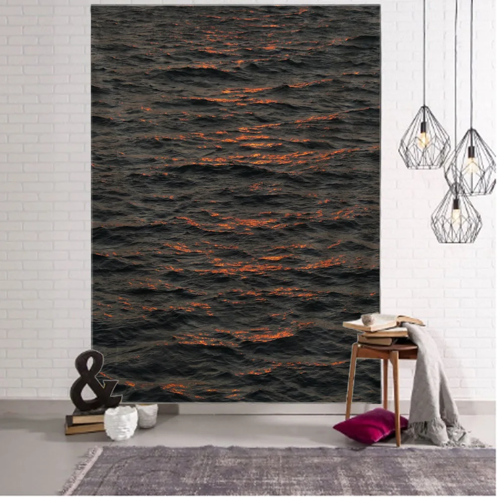 Sea wave light art tapestry room decoration wall hanging cloth psychedelic hippie dormitory living room wall decoration tapestry