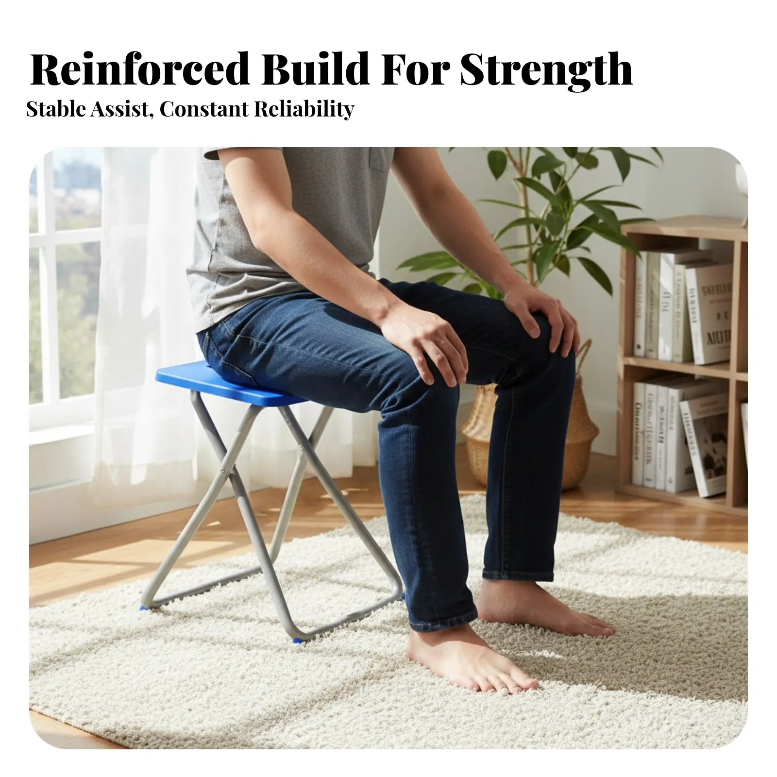 

Foldable Stool with Grip Foldable Foldable Footstool Waterproof Space-Saving for Outdoor Enthusiasts, Kids, Outdoors, Home