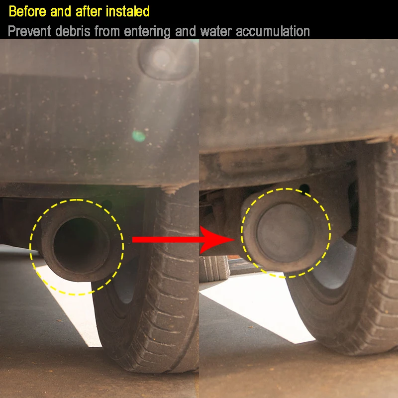 75mm Rear Waterproof Anti Rust Tail Pipe Exhaust Tip Cover Protector Cap For Mercedes Smart 450 451 453 Fortwo Forfour W451 W453