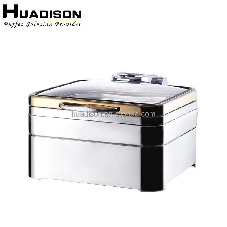 Huadison other hotel & restaurant supplies stainless steel 6 liter square chafing dish