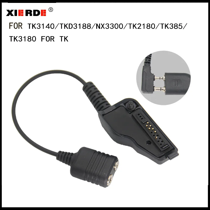 

Адаптер K-head для рации для Kenwood NX200, TK380, TK3140, TK3140, TK3180, TK3188, двухконтактный адаптер K-head, аудио наушник, гарнитура